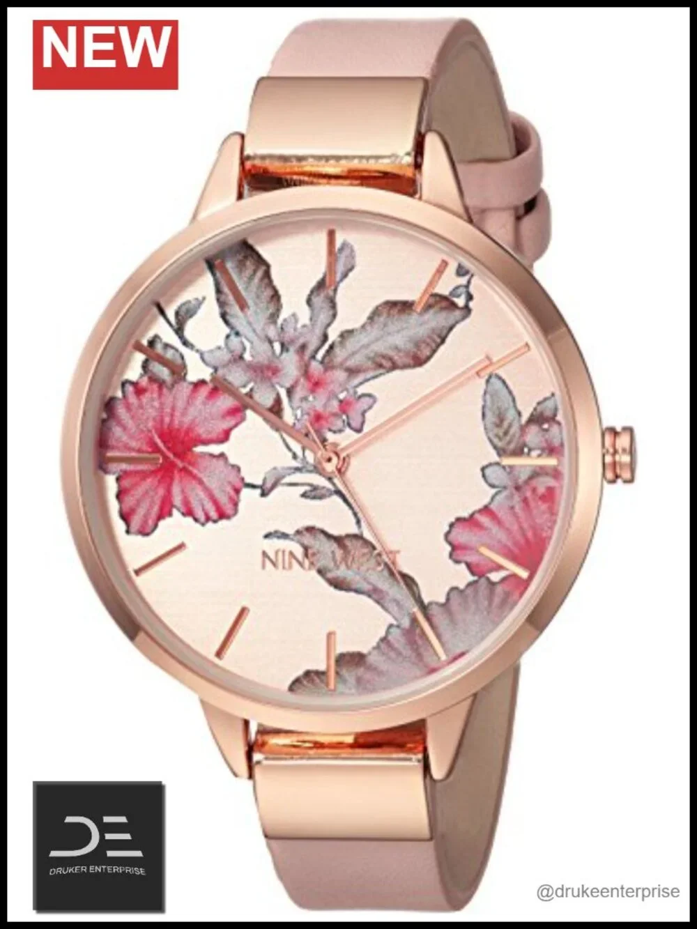 Mineral Crystal Lens Faux Leather Strap Japanese Quartz Watch 38mm